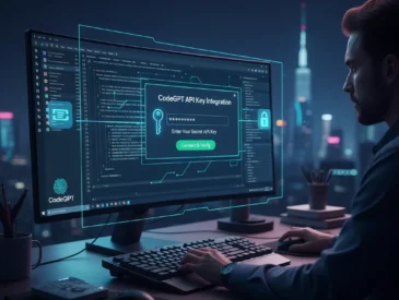 Activating advanced AI capabilities: A developer configures CodeGPT API Key integration, ensuring a secure and customized coding environment for optimal performance