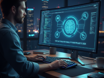 Visualizing the high-efficiency environment achieved by integrating the Best AI coding tools 2026 for small Python projects into the modern developer workflow.